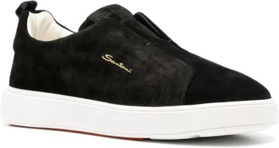 Santoni Suède sneakers Zwart