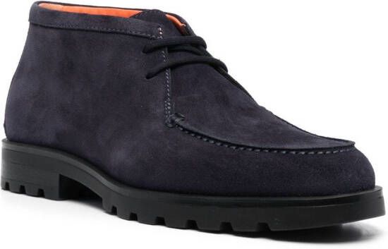 Santoni Suède veterlaarzen Blauw