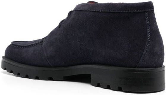 Santoni Suède veterlaarzen Blauw