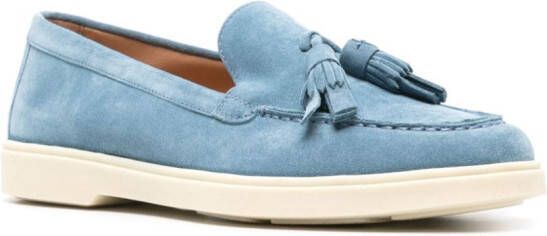 Santoni Suède loafers Blauw