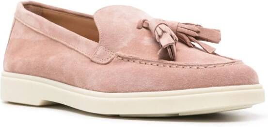 Santoni Suède loafers Roze