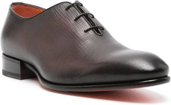 Santoni Leren Oxford schoenen Bruin