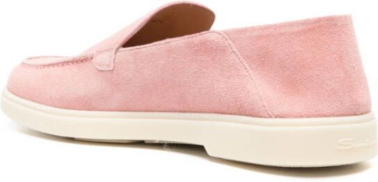 Santoni Loafers met tonaal stiksel Roze