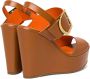 Santoni Leren sandalen met sleehak Bruin - Thumbnail 3