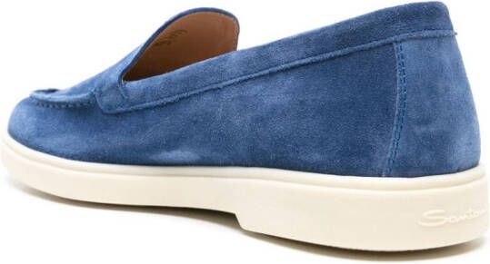 Santoni Yaltamoc suède loafers Blauw