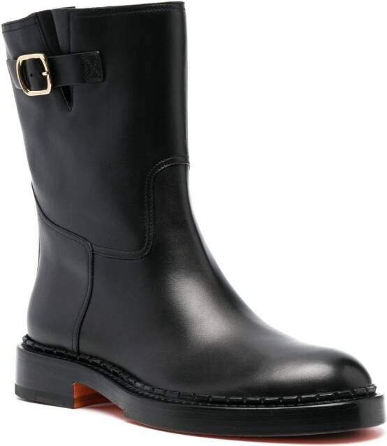 Santoni zip-up leather ankle boots Zwart