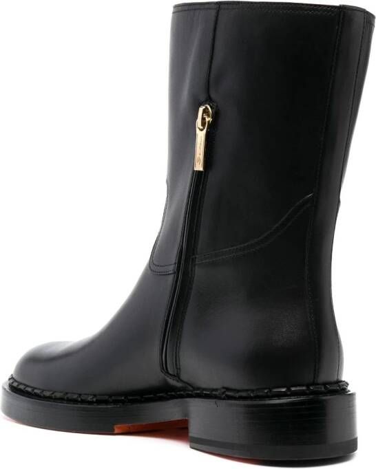 Santoni zip-up leather ankle boots Zwart