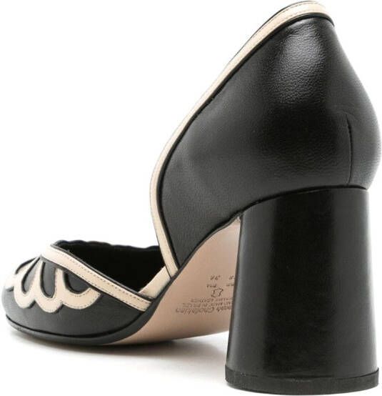 Sarah Chofakian Alexis pumps met ronde teen Zwart