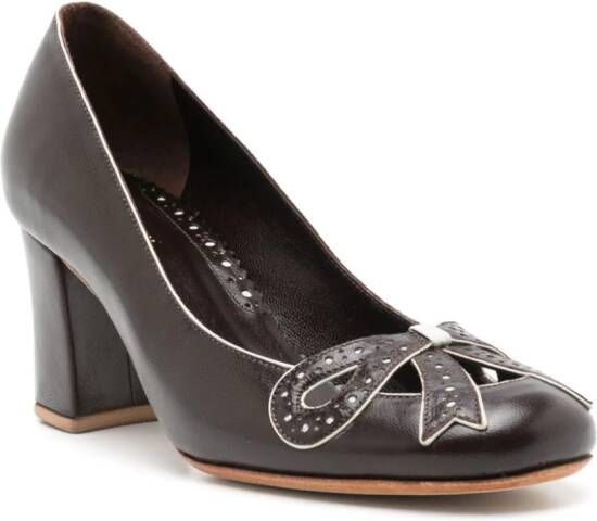 Sarah Chofakian Audrey leren pumps Bruin