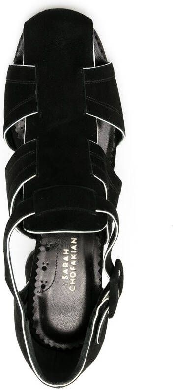 Sarah Chofakian Austin uitgesneden sandalen Zwart