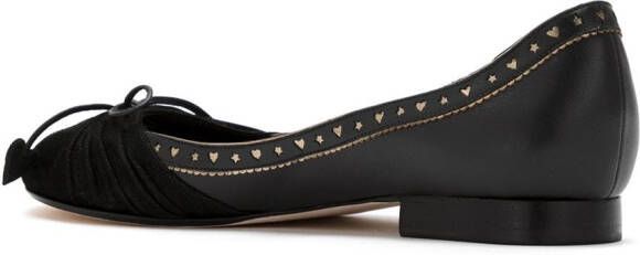 Sarah Chofakian bow leather ballerinas Zwart