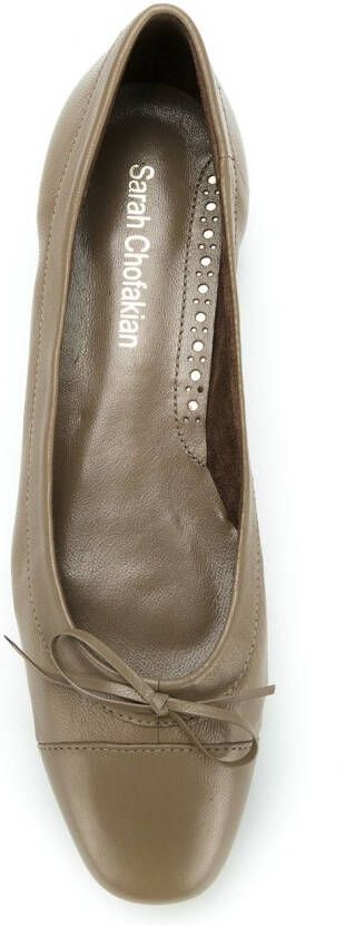 Sarah Chofakian ballerinas met ronde neus Beige