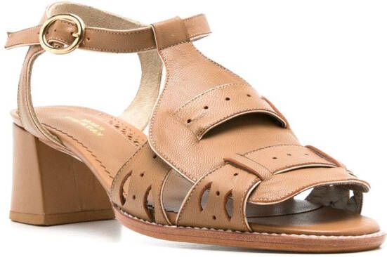 Sarah Chofakian Bastien leren sandalen Bruin