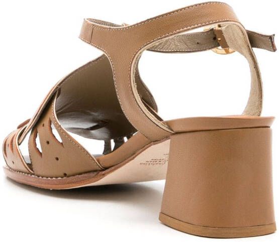 Sarah Chofakian Bastien leren sandalen Bruin