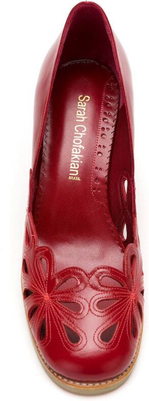 Sarah Chofakian Belle Epoque leren pumps Rood