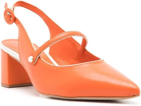 Sarah Chofakian Bertha pumps met puntige neus Oranje