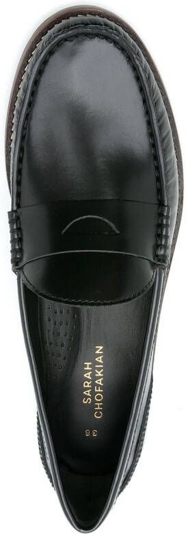 Sarah Chofakian Brighton leren loafers Zwart