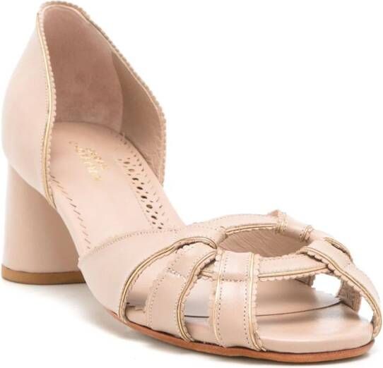 Sarah Chofakian Carrie pumps met open teen Beige