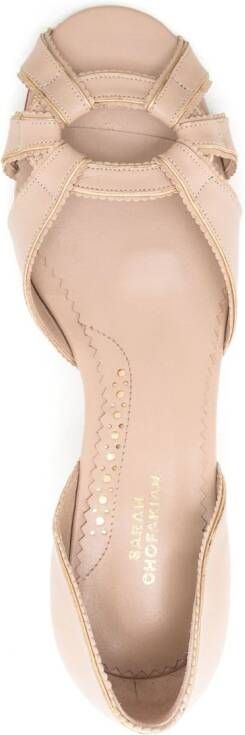 Sarah Chofakian Carrie pumps met open teen Beige