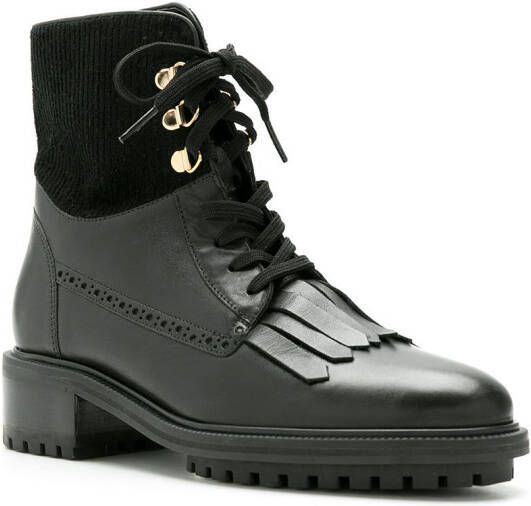 Sarah Chofakian Cavendish leren combat boots Zwart