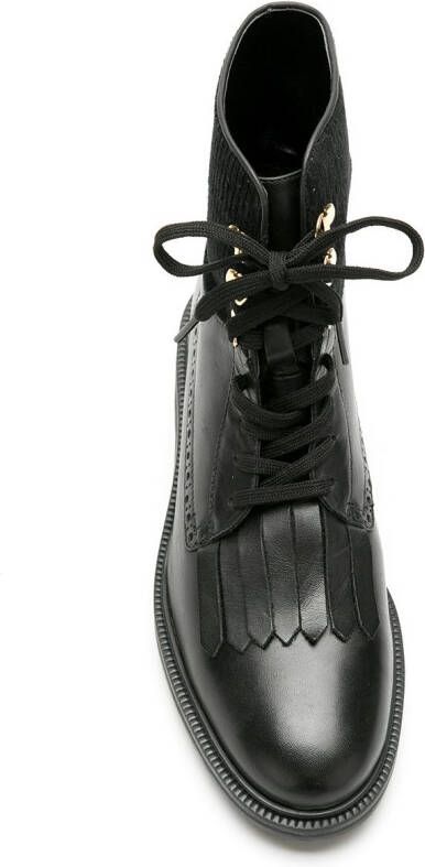 Sarah Chofakian Cavendish leren combat boots Zwart