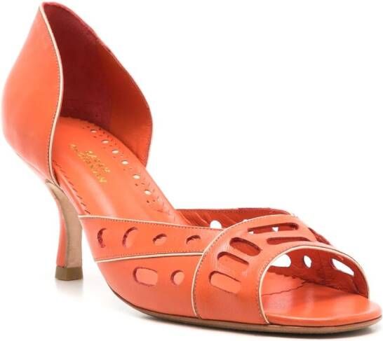 Sarah Chofakian Chanbon pumps met open neus Oranje