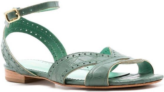 Sarah Chofakian Chemesier sandalen met enkelbandje Groen