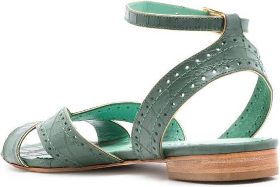 Sarah Chofakian Chemesier sandalen met enkelbandje Groen