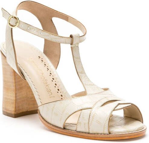 Sarah Chofakian Chemisier leren sandalen Beige