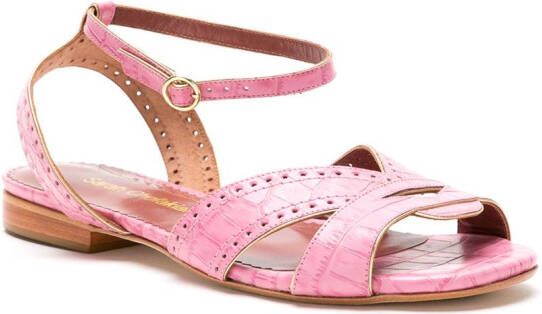 Sarah Chofakian Chemisier leren sandalen Roze