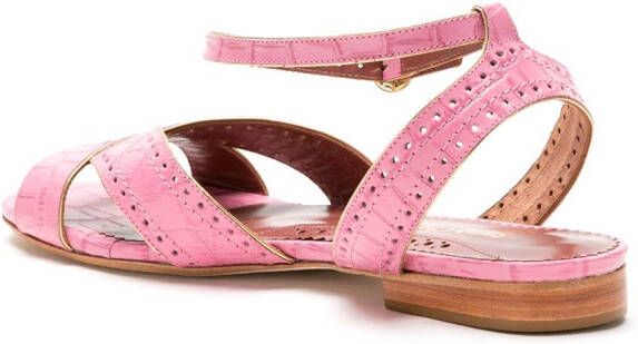 Sarah Chofakian Chemisier leren sandalen Roze