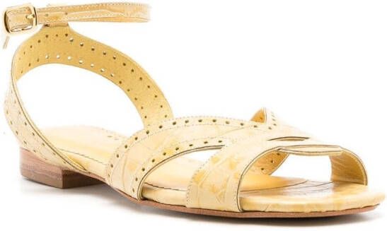 Sarah Chofakian Chemisier sandalen met open neus Geel