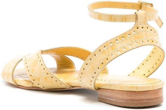 Sarah Chofakian Chemisier sandalen met open neus Geel