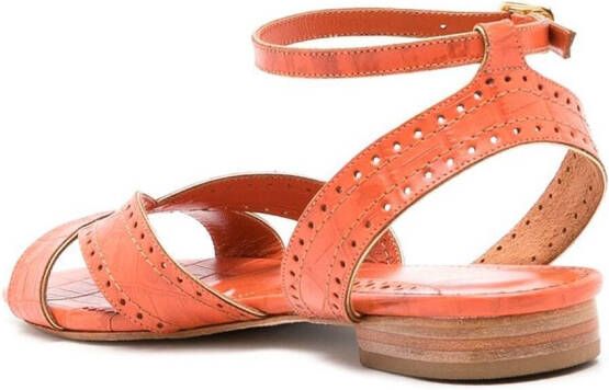 Sarah Chofakian Chemisier sandalen met open neus Oranje