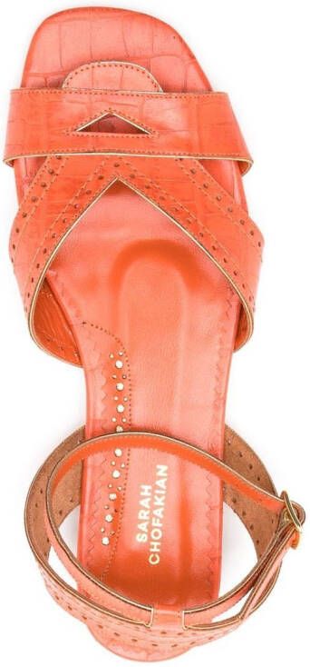 Sarah Chofakian Chemisier sandalen met open neus Oranje