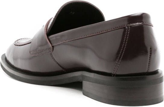 Sarah Chofakian Clarisse loafers van lakleer Bruin