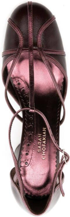 Sarah Chofakian Clementine sandalen met enkelband Rood