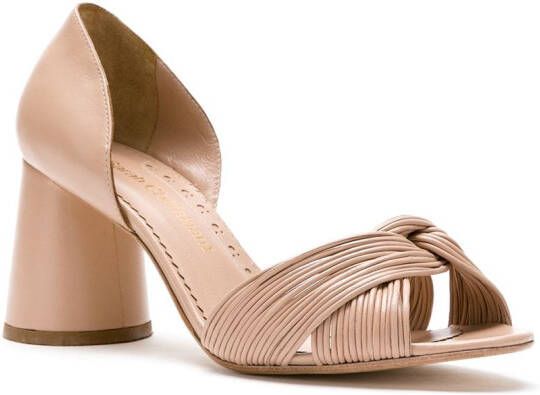 Sarah Chofakian Colagem leren sandalen Beige