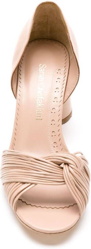 Sarah Chofakian Colagem leren sandalen Beige