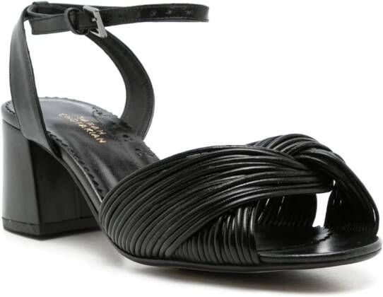 Sarah Chofakian Colagem leren sandalen Zwart