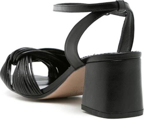 Sarah Chofakian Colagem leren sandalen Zwart