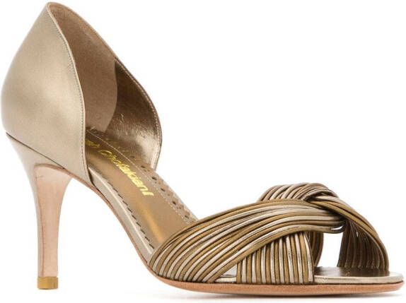 Sarah Chofakian Colagem pumps met open neus Goud