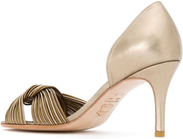 Sarah Chofakian Colagem pumps met open neus Goud