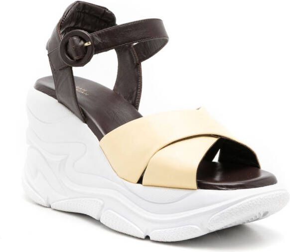 Sarah Chofakian Comfort leren sandalen Bruin