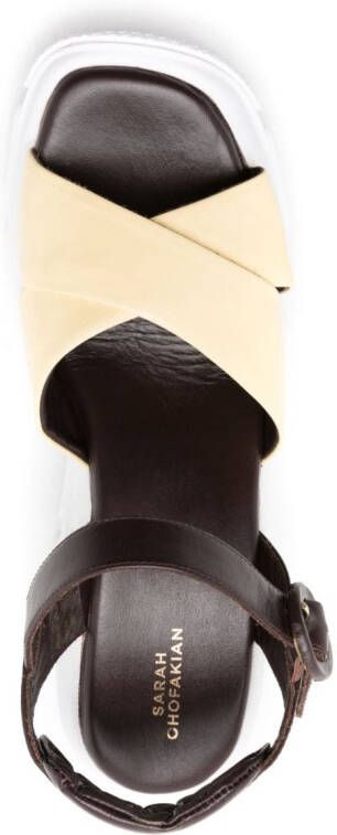 Sarah Chofakian Comfort leren sandalen Bruin