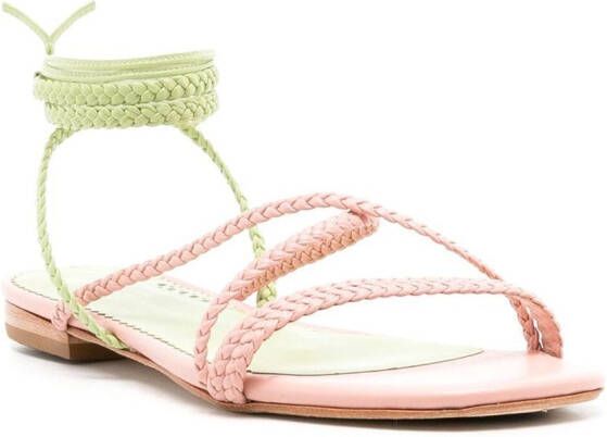 Sarah Chofakian Courtney sandalen met gevlochten bandje Beige