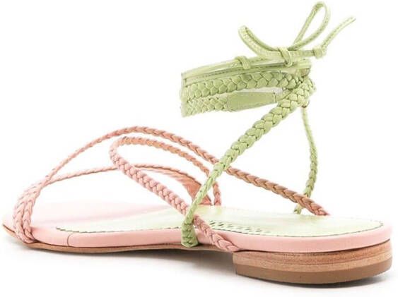 Sarah Chofakian Courtney sandalen met gevlochten bandje Beige