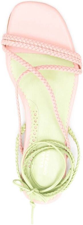 Sarah Chofakian Courtney sandalen met gevlochten bandje Beige