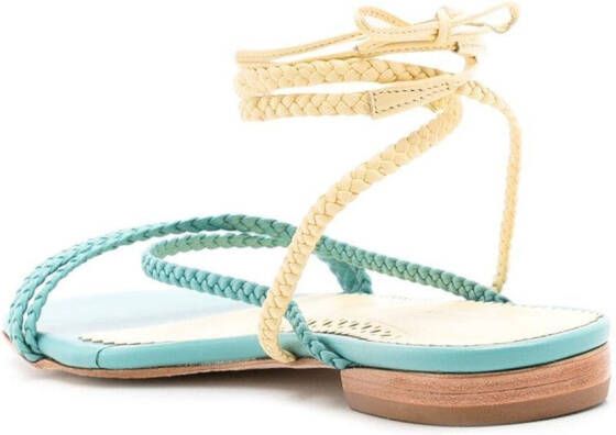 Sarah Chofakian Courtney sandalen met gevlochten bandje Blauw