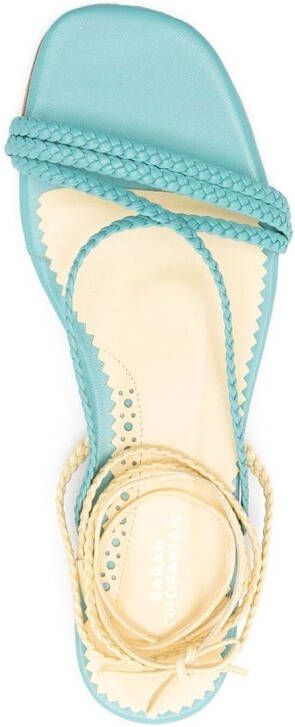 Sarah Chofakian Courtney sandalen met gevlochten bandje Blauw